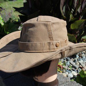 Upcycled Carhartt Hat Fedora Cowboy size CL or 7 1/2 brown duck